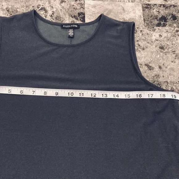 Eileen Fisher Gray Sleeveless Shift Dress Casual Lounge Career Woman Size Medium - Picture 6 of 13